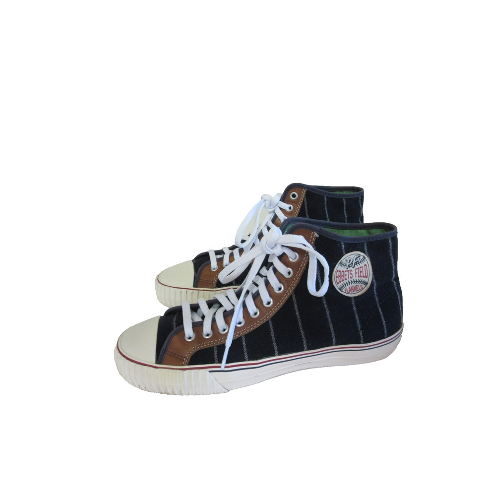 PF Flyers Ebbets Field Navy Blue Pinstripe Flannel 11 Retro High Top Sneakers - Picture 6 of 10